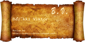 Bükki Viktor névjegykártya